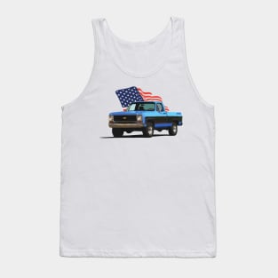 Blue Old Pickup Truck Tank Top